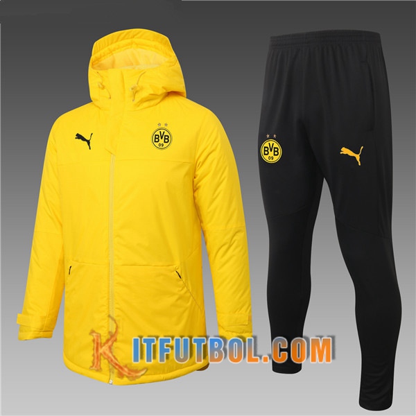 Nueva Chaqueta de Plumas Dortmund BVB Amarillo + Pantalones 20/21