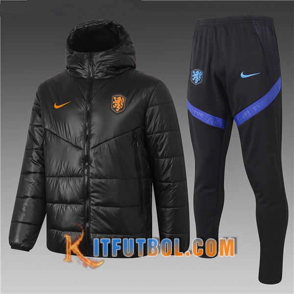Nueva Chaqueta de Plumas Países Bajos Negro + Pantalones 20/21