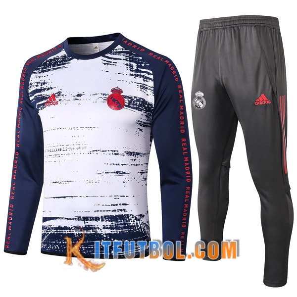 Nueva Chandal Futbol + Pantalones Real Madrid Blanco/Azul 20/21