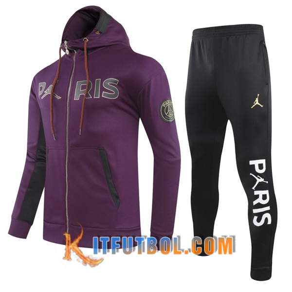 Nueva Chandal Futbol - Chaqueta con capucha + Pantalones PSG Jordan Violet 20/21