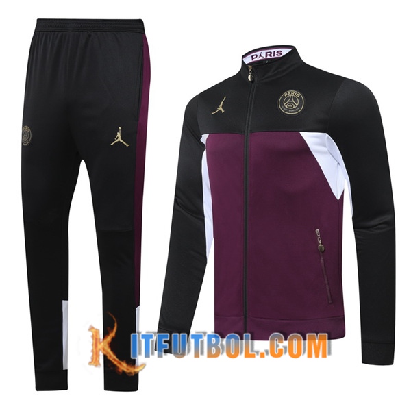 Nueva Chandal Futbol - Chaqueta con capucha + Pantalones PSG Jordan Negro/Violet 20/21