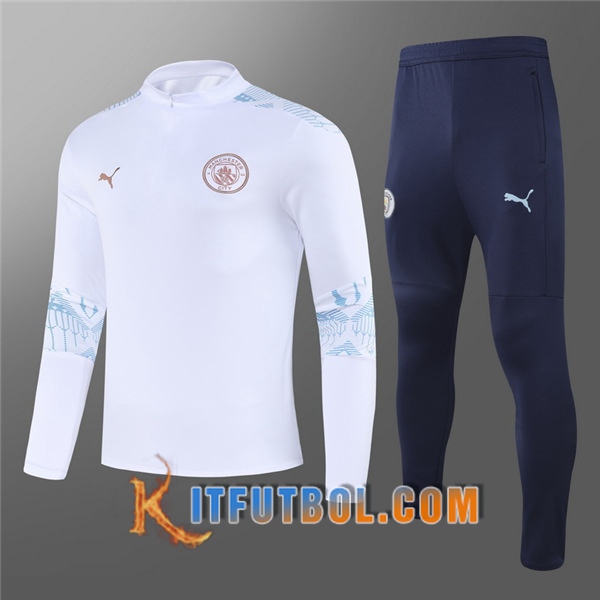 Nueva Chandal Futbol + Pantalones Manchester City Ninos Blanco 20/21