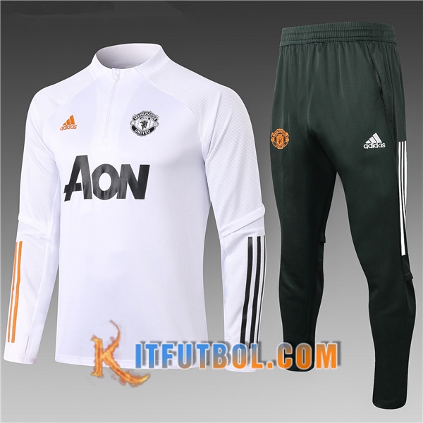 Nueva Chandal Futbol + Pantalones Manchester United Ninos Blanco 20/21