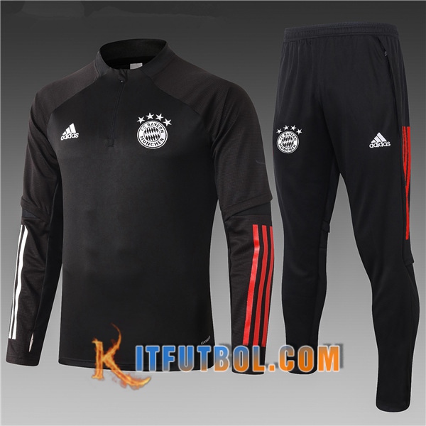 Nueva Chandal Futbol + Pantalones Bayern Munich Ninos Negro 20/21