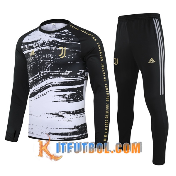Nueva Chandal Futbol + Pantalones Juventus Ninos Negro/Blanco 20/21