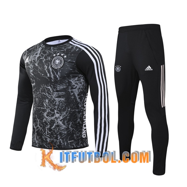 Nueva Chandal Futbol + Pantalones Alemania Ninos Negro 20/21