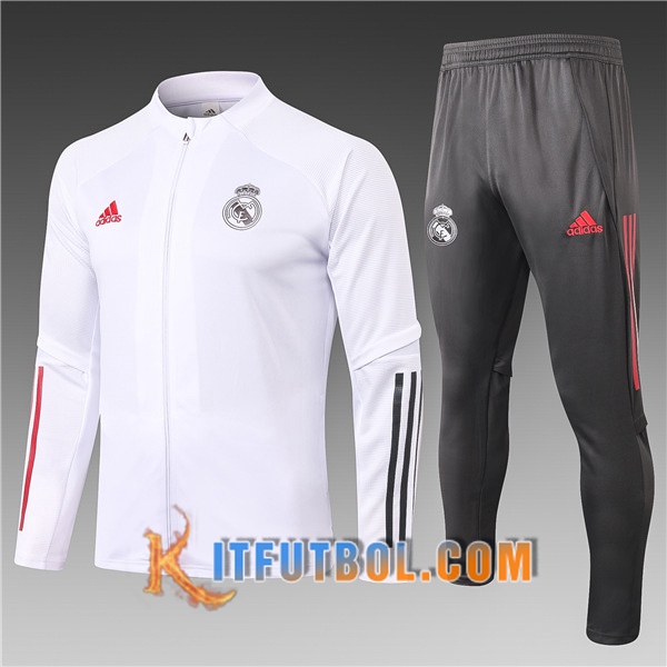 Nueva Chandal Futbol - Chaqueta Real Madrid Ninos Blanco 20/21