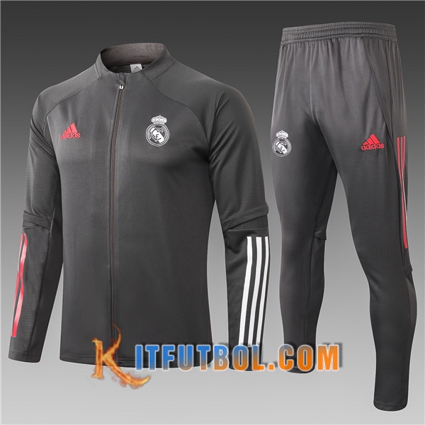 Nueva Chandal Futbol - Chaqueta Real Madrid Ninos Gris Oscuro 20/21