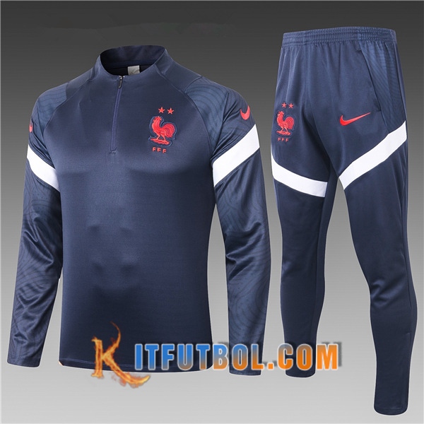 Nueva Chandal Futbol + Pantalones Francia Ninos Azul Marin 20/21