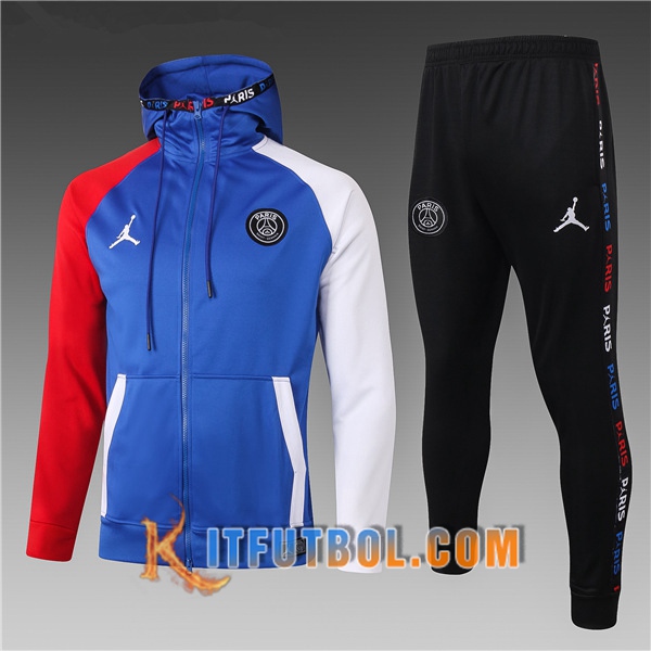 Nueva Chandal Futbol - Chaqueta Con Capucha PSG Jordan Ninos Azul 20/21