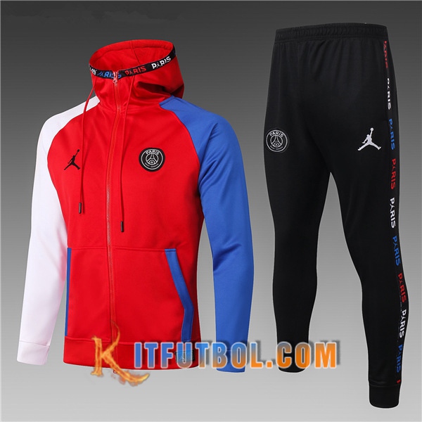 Nueva Chandal Futbol - Chaqueta Con Capucha PSG Jordan Ninos Roja 20/21