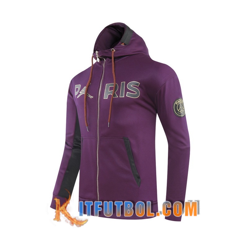 Nueva Chaqueta Con Capucha PSG Jordan Violet 20/21