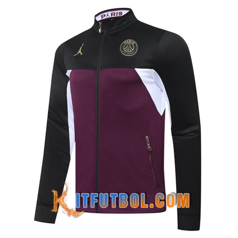 Nueva Chaqueta Con Capucha PSG Jordan Negro/Violet 20/21
