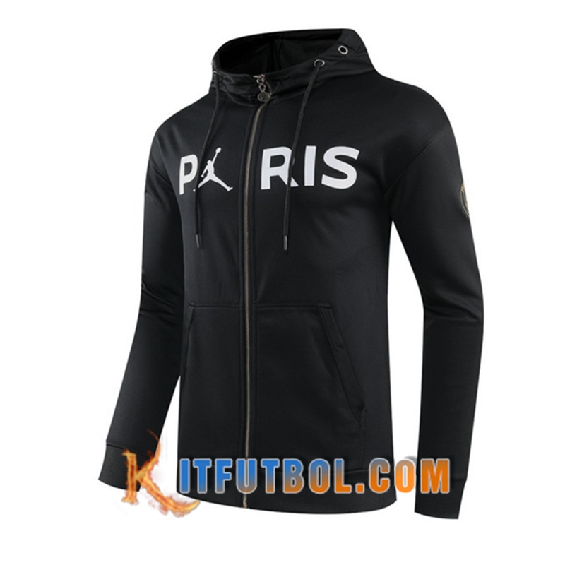Nueva Chaqueta Con Capucha PSG Jordan Negro 20/21