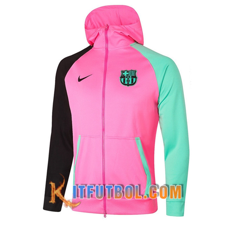 Nueva Chaqueta Con Capucha FC Barcelona Rosa 20/21