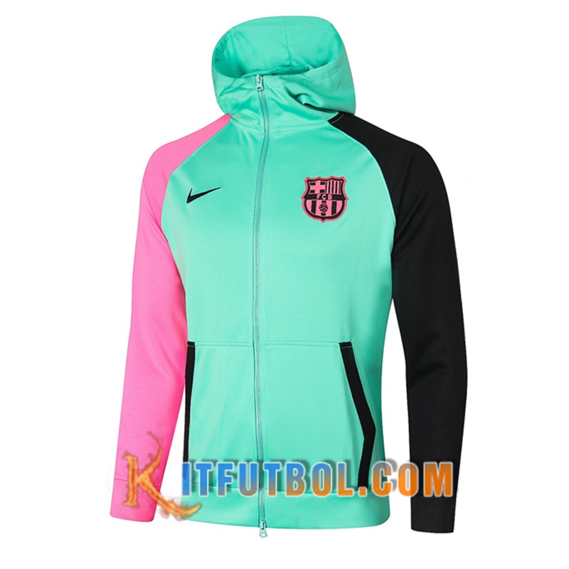 Nueva Chaqueta Con Capucha FC Barcelona Verde Claro 20/21