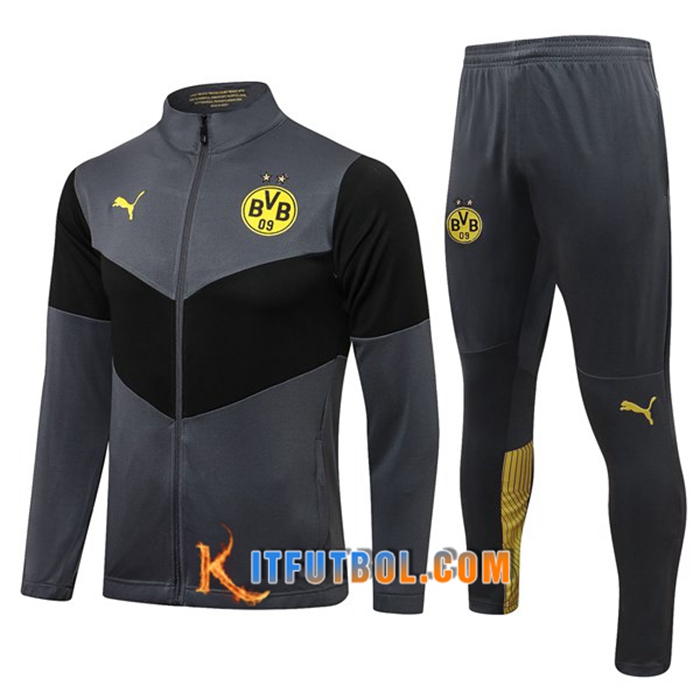 Chandal Equipos De Futbol - Chaqueta Dortmund BVB Negro/Grigio 2021/2022
