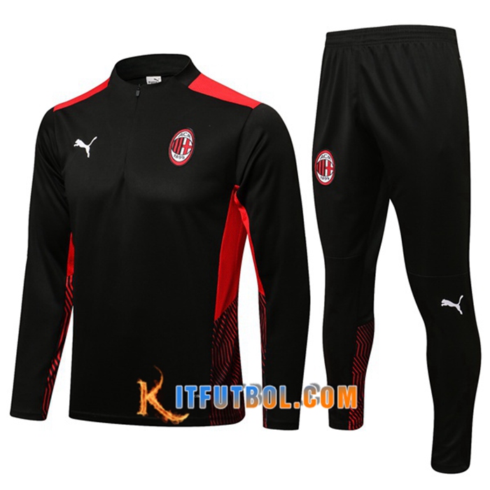 Chandal Equipos De Futbol AC Milan Ninos Negro/Rood 2021/2022