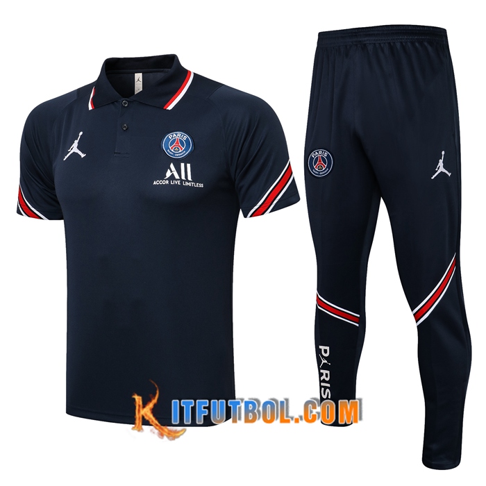 Camiseta Polo Jordan PSG + Pantalones Azul Marino 2021/2022