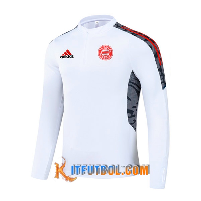 Sudadera De Entrenamiento FC Bayern Munich Blanca/Rojo 2021/2022