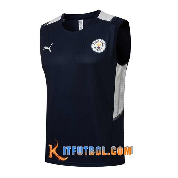 Camiseta Entrenamiento sin mangas Manchester City Azul Marino 2021/2022