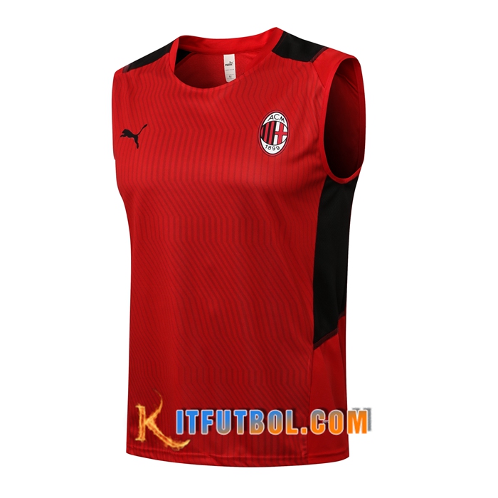 Camiseta Entrenamiento sin mangas AC Milan Rojo/Negro 2021/2022