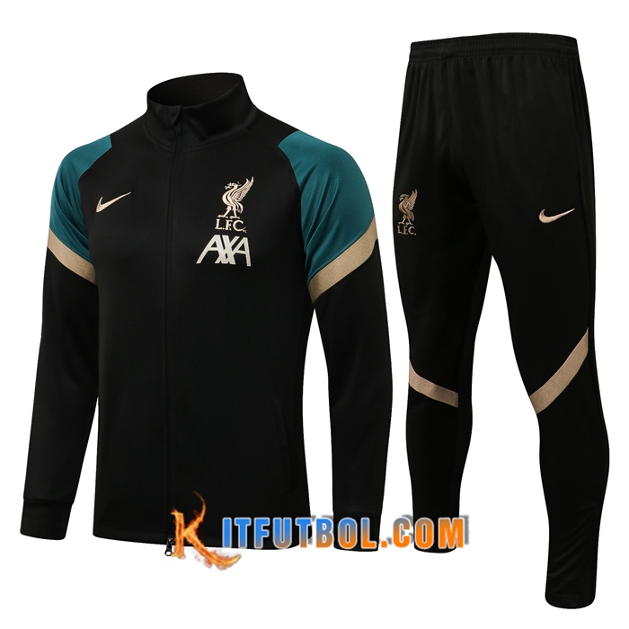 Chandal Equipos De Futbol - Chaqueta FC Liverpool Negro/Verde/Marron 2021/2022