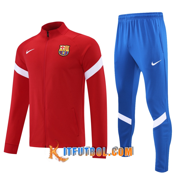 Chandal Equipos De Futbol - Chaqueta FC Barcelona Rojo/Blanca 2021/2022