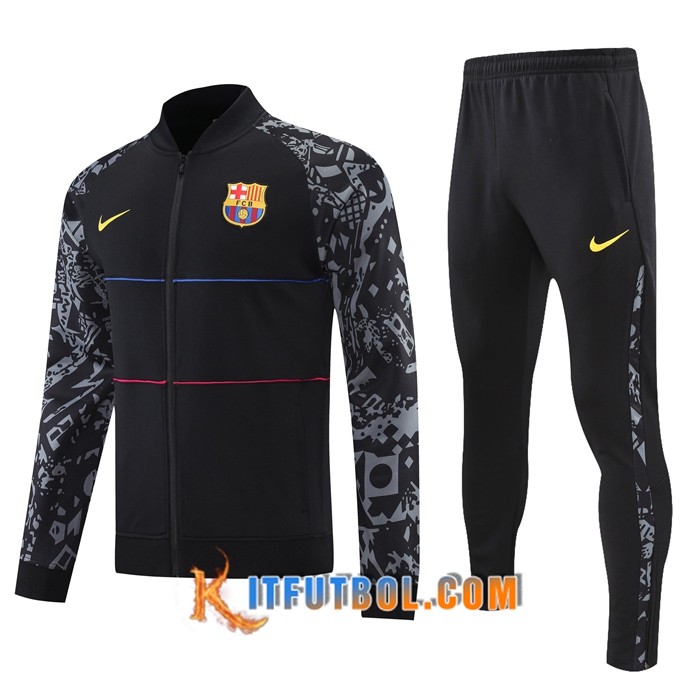 Chandal Equipos De Futbol - Chaqueta FC Barcelona Negro/Grigio 2021/2022