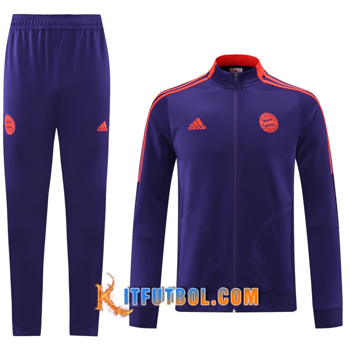 Chandal Equipos De Futbol - Chaqueta Bayern Munich Purpura/Rojo 2021/2022