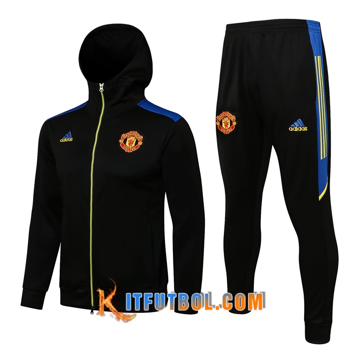 Chaqueta Con Capucha Chandal Manchester City Negro/Azul 2021/2022