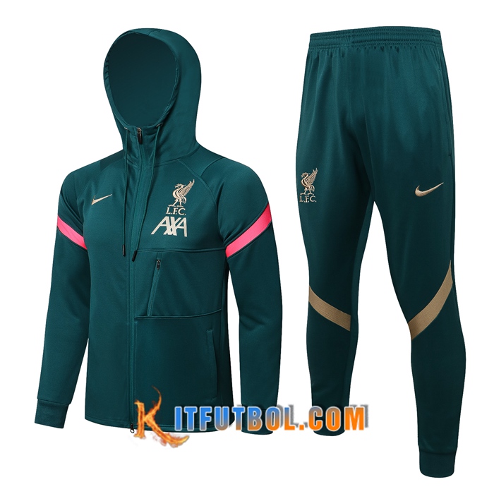 Chaqueta Con Capucha Chandal FC Liverpool Verde 2021/2022