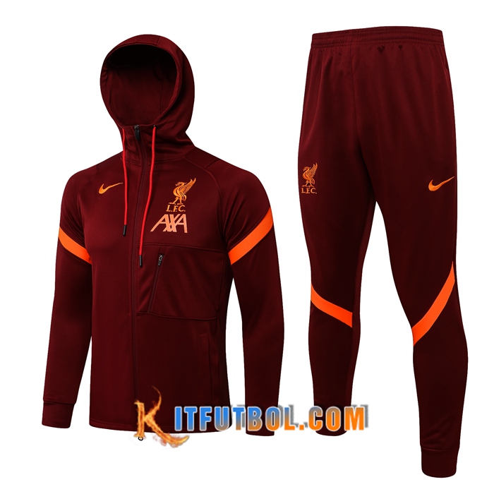 Chaqueta Con Capucha Chandal FC Liverpool Rojo/Orange 2021/2022