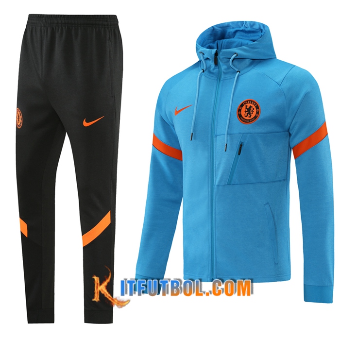 Chaqueta Con Capucha Chandal FC Chelsea Azul/Rojo 2021/2022
