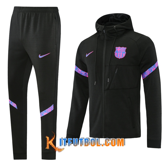 Chaqueta Con Capucha Chandal FC Barcelona Negro/Purpura 2021/2022