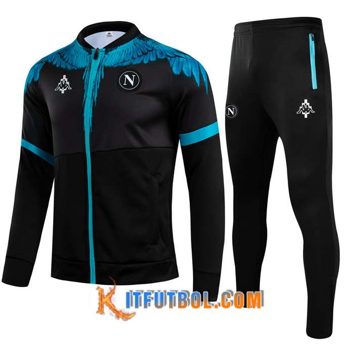 Chandal Equipos De Futbol - Chaqueta SSC Napoli Ninos Negro/Azul 2021/2022