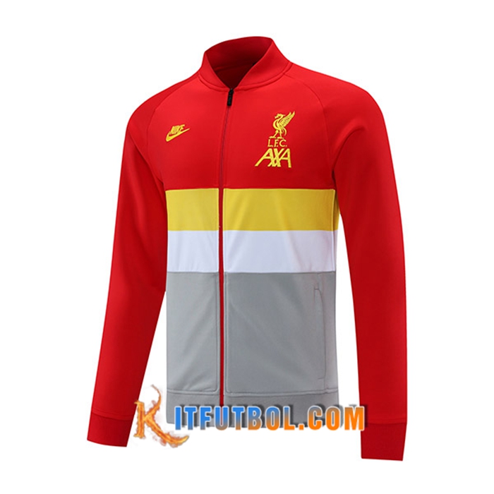 Chaquetas Futbol FC Liverpool Rojo/Amarillo/Blanca/Grigio 2021/2022