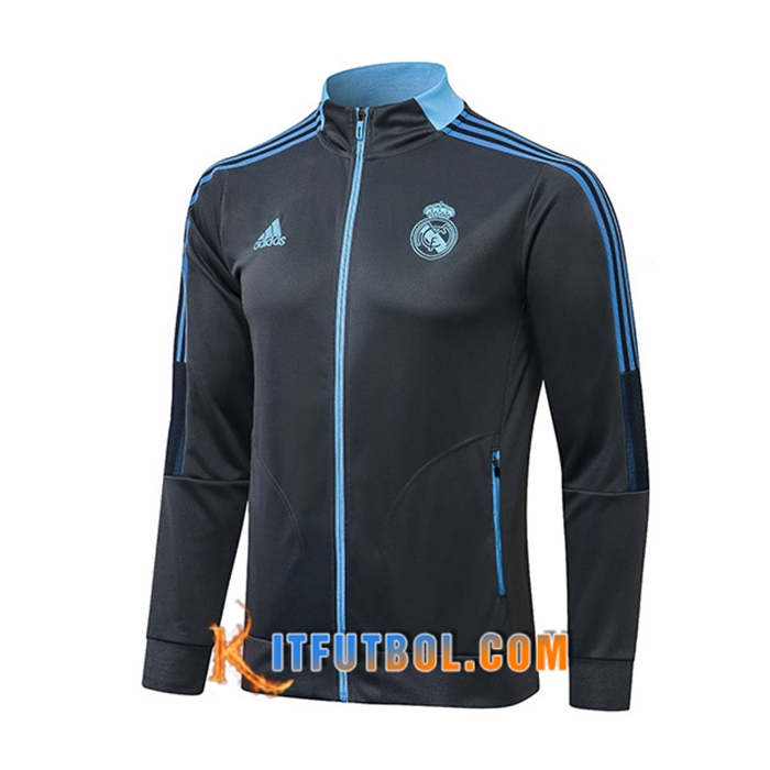 Chaquetas Futbol Real Madrid Grigio Oscuro/Azul 2021/2022