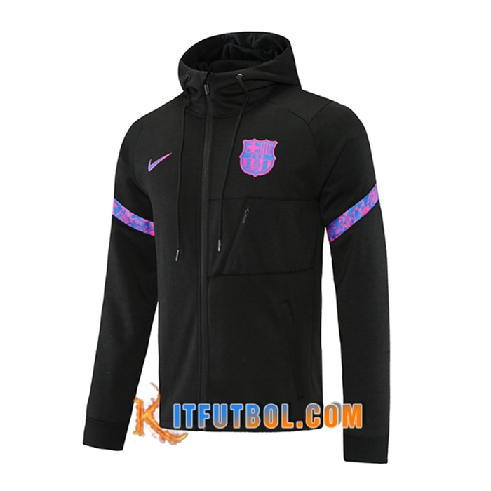 Chaqueta Con Capucha FC Barcelona Negro/Purpura 2021/2022
