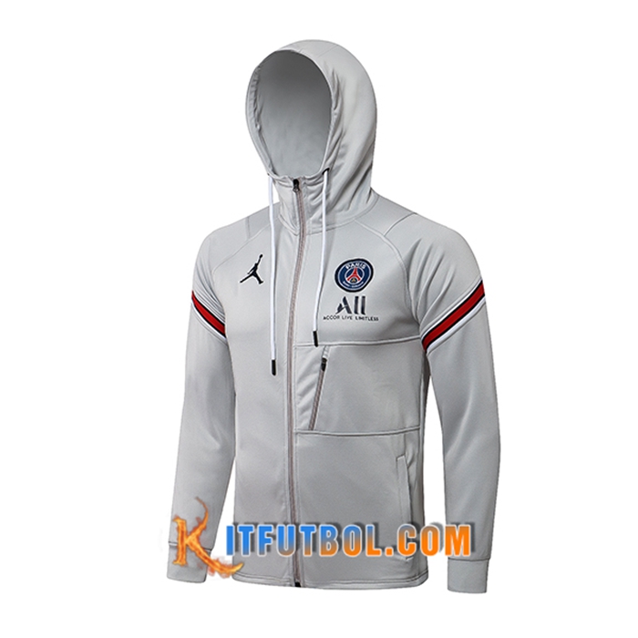 Chaqueta Con Capucha Jordon PSG Grigio 2021/2022