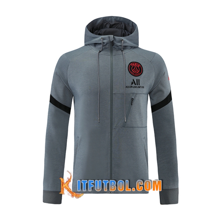 Chaqueta Con Capucha Jordon PSG Grigio Oscuro 2021/2022
