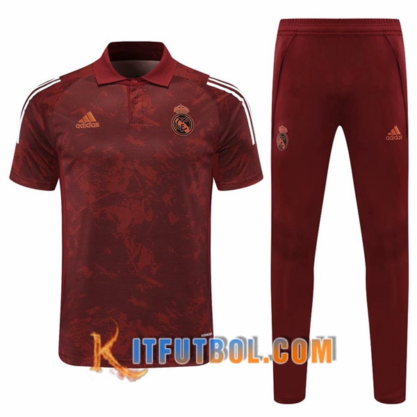Nueva Polo Futbol Paris Real Madrid + Pantalones Marron/Blanco 20/21