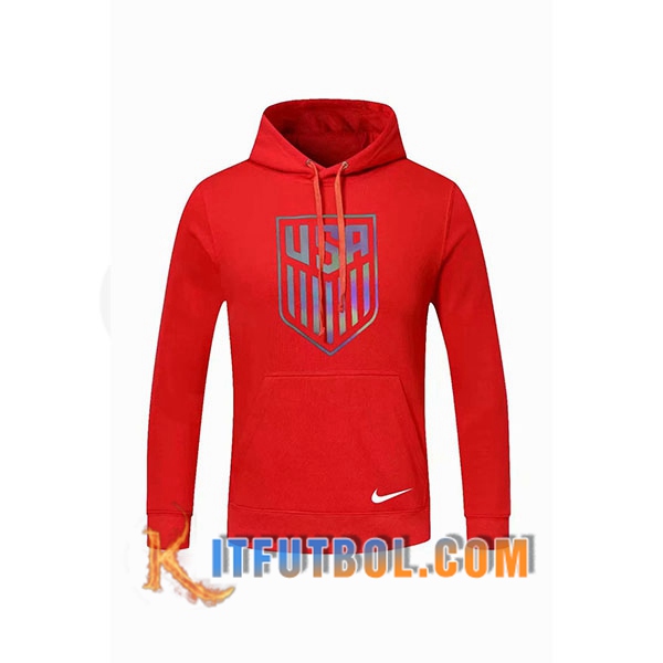 Nueva Sudadera Con Capucha Estados Unidos Roja 20/21