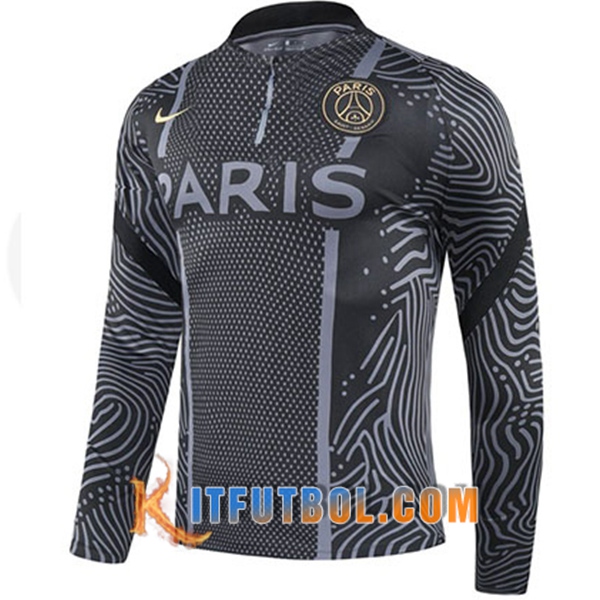 Nueva Entrenamiento Sudadera PSG Negro/Gris 20/21