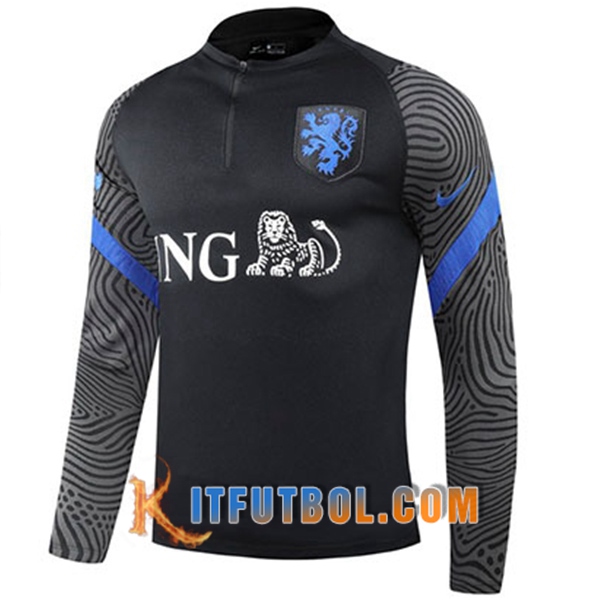 Nueva Entrenamiento Sudadera Países Bajos Negro 20/21