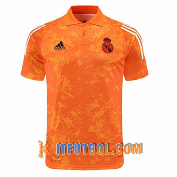 Nueva Polo Futbol Real Madrid Naranja/Blanco 20/21