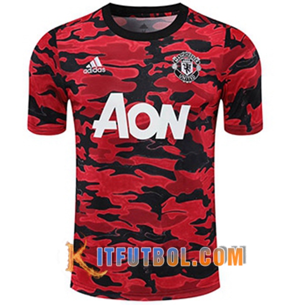 Camisetas de entrenamiento Manchester United Negro/Roja 20/21