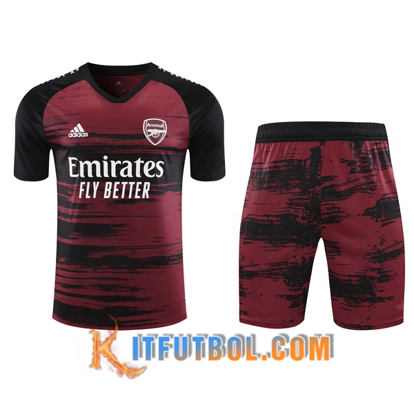 Camisetas de entrenamiento Arsenal + Shorts Roja/Negro 20/21