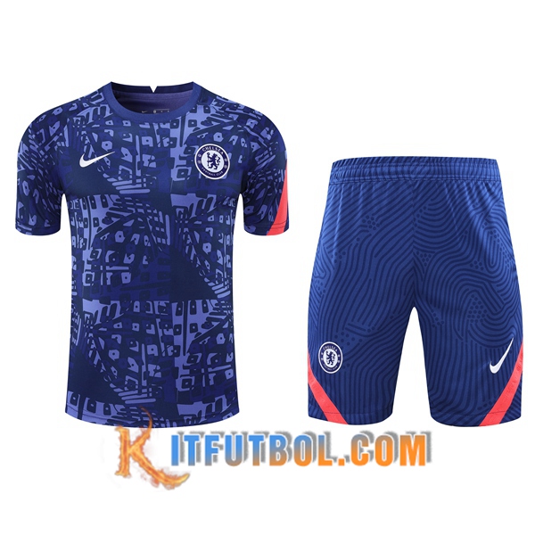 Camisetas de entrenamiento FC Chelsea + Shorts Azul 20/21