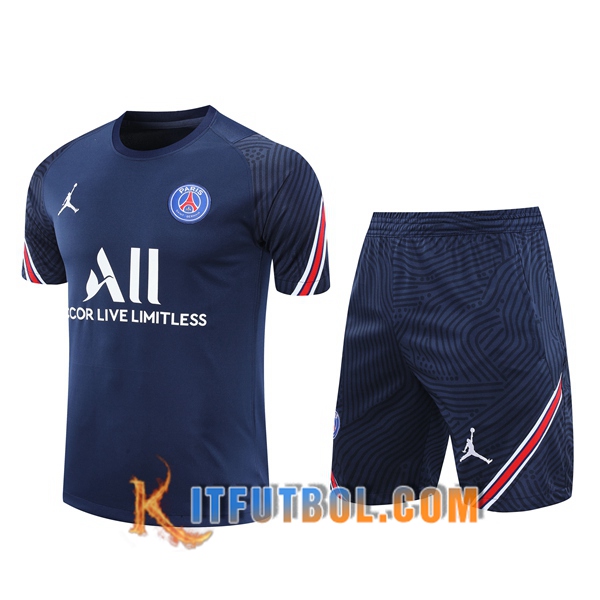 Camisetas de entrenamiento PSG Jordan + Shorts Azul Marin 20/21